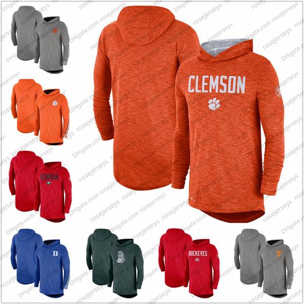

men's ncaa clemson tigers 2019 sideline long sleeve hooded performance heather gray orange size s-3xl272j, Blue;black