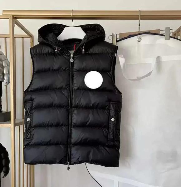 

designer classic brand men's and women's down vest designer embroidered alphabet belt style women's down vest warm coat, Black;white