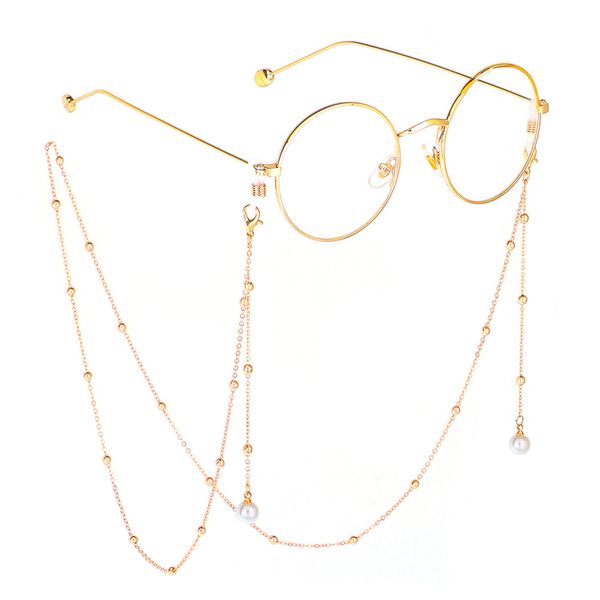 

chic pearl metal glasses chain non slip vintage eyeglass lanyard reading holder neck strap rope sunglasses 220615