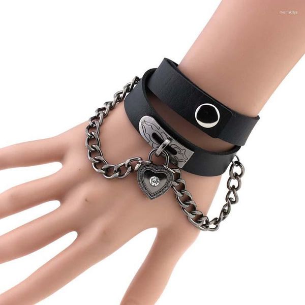 Chokers Gothic Punk Harajuku Sexy Heart Lock Velvet Ожерелье для женщин Rock PU