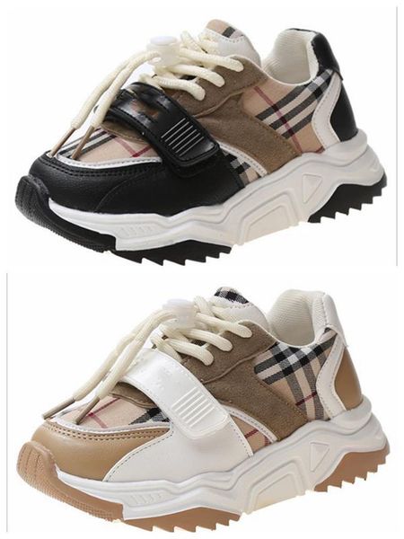 

2022 designer kids baby sneakers toddler girl shoes autumn spring children boys and girls plaid breathable sport shoe outdoor tennis fashion, Black;red