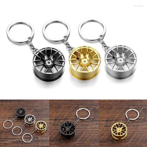 Keychains Luxury Wheel Hub Chain Chain Chain LIGO DE ZINCO TOME ANELO ANEL RING CRIATIVO AUTO AUTO FOB MIRI22