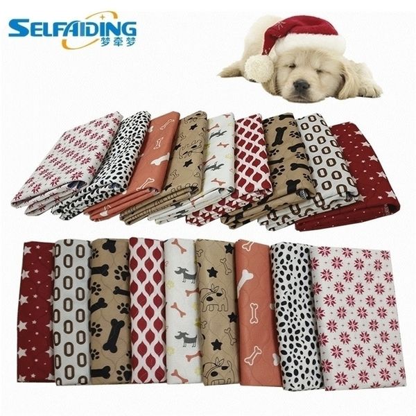 Nove padrões de tapetes de cama de cachorro reutilizáveis ​​à prova d'água para almofadas de urina para cachorro Puppy Pee Pad Pet Treination Pad Tapete com 3 tamanho PTP803811 201124