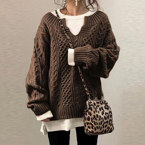 

women's sweaters women's sweaters ladies fashion solid loose autumn pullovers winter casual long sleeve sweater jumper 2022 women, White;black