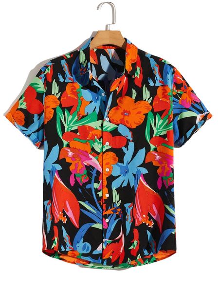 

men floral print shirt b9hm#, White;black