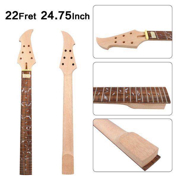 

22fret guitar neck 24.75inch mahogany rosewood fretboard vine inlay firebird