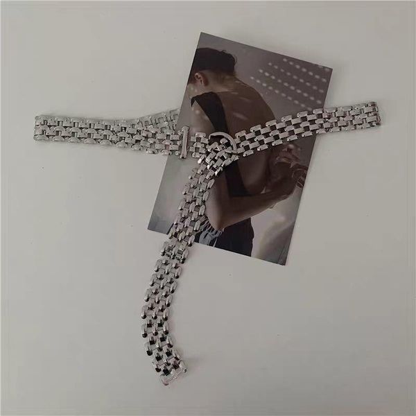 

luxury fashion punk belt waist chain elegant gold silver metal strap pin buckle women hip-hop, Black;brown