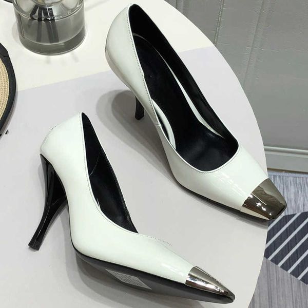 

2021 selling metal head small square head fashion single shoes, Black