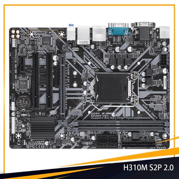 Motherboards S2P 2,0 Für Gigabyte LGA1151 H310 2 DDR4 DIMM Slots 32 GB 4 SATA 3,0 Ports Micro ATX Desktop Motherboard Hohe QualitätMotherboard