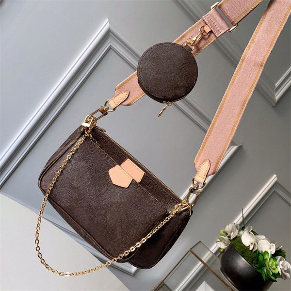 

luxury designer bag multi pochette leather clutch crossbody shoulder bagsbrand vintage wallets backpacks square chain three-piece handbag wa
