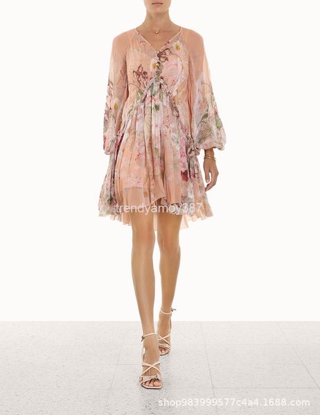 

casual dresses z family zim rouge garden printed lantern sleeve elegant dress + suspender, Black;gray