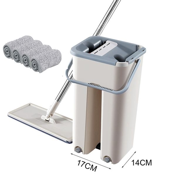 Squeeze Magic Reinigungsmops und Eimer Vermeiden Sie Händewaschen Mikrofaser-Reinigungstuch Küchenboden-Reinigungswerkzeuge T200612