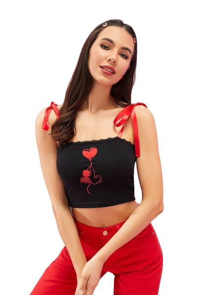 

x megawork graphic print tie shoulder crop 57af#, White