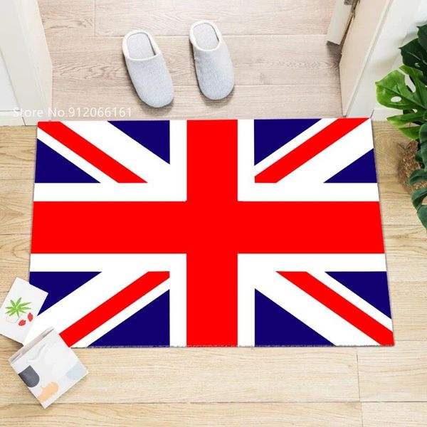 Halılar Eşsiz 3D İngiltere Ulusal Bayraklar Posorit Dekoratif Kapı Paspasları Oturma Odası Yatak Odası Halı Modern Slip Donan Matkarpetler