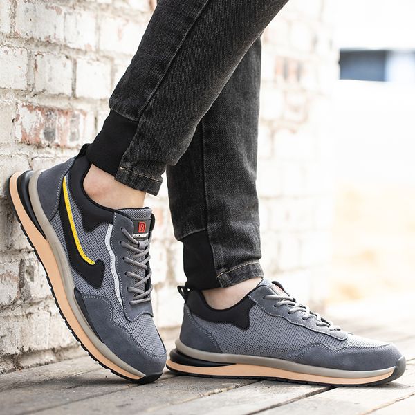 

breathable indestructible male safety shoes puncture-proof work shoes sneakers construction industrial s hoes, Black;brown