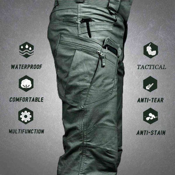 

military tactical cargo pants men windproof waterproof swat combat camouflage trousers casual multi pocket pants joggers male g220507, Black