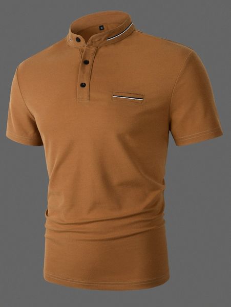 

men striped trim polo shirt t5sq#, White;black