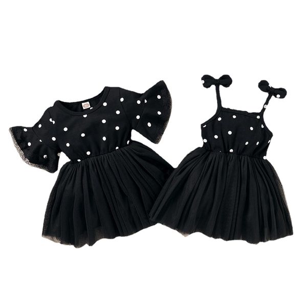 Vestidos de bebê vestidos de bolinha de pão de verão vestido de baile vestido de bola crianças ledze gaze sling suspender vestidos