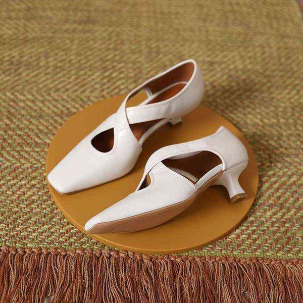 

slipper chunky sandal 2022 spring summer new women shoe fashion dres pump party mujer mule pu leather casual zapato 220622, Black