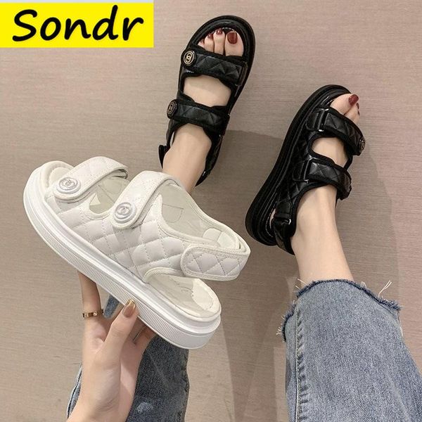 Sandalen Sport Frauen Ins Sommer Student Weibliche frauen Casual Schuhe Designer Dicke Flache SandalenSandalen