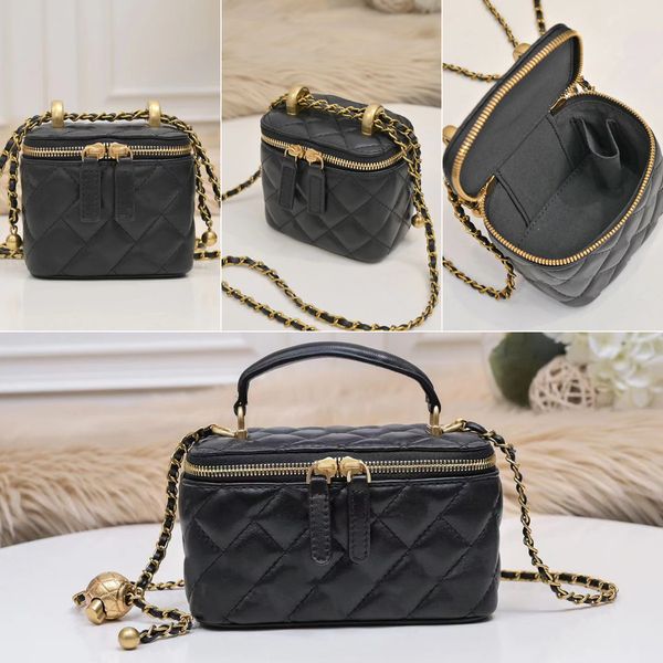 

5a women's handbag sheepskin handbag fashion gold chain flip zipper wallet cross designer handbag luxury banquet bag waist wallets