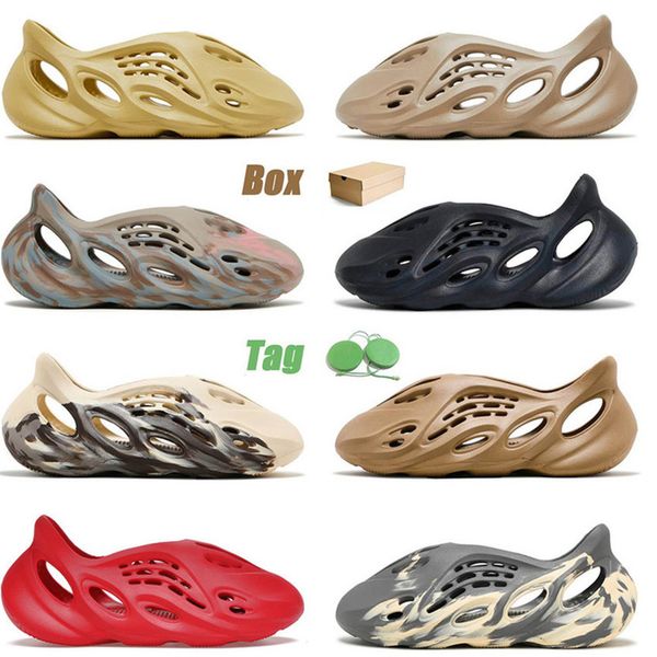 

foam design slides slipper with box size 13 for men women sulfur mist stone sage vermilion mineral blue pure bone luxury sandals slide lcm8, Black