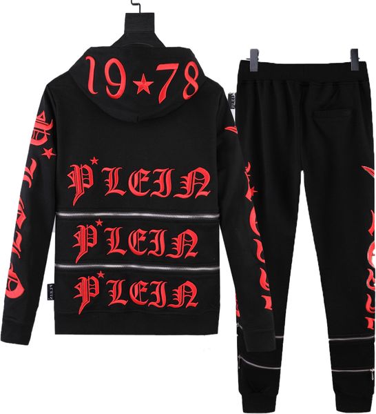 

men's tracksuits pp embroidery suit 2-piece trousers long-sleeved cotton jacket street sports pants autumn winter, Gray