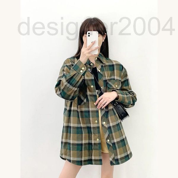 

women's jackets designer zhang li's same plaid shirt style coat female 22 is a new loose and lazy woolen in early autumn l178, Black;brown