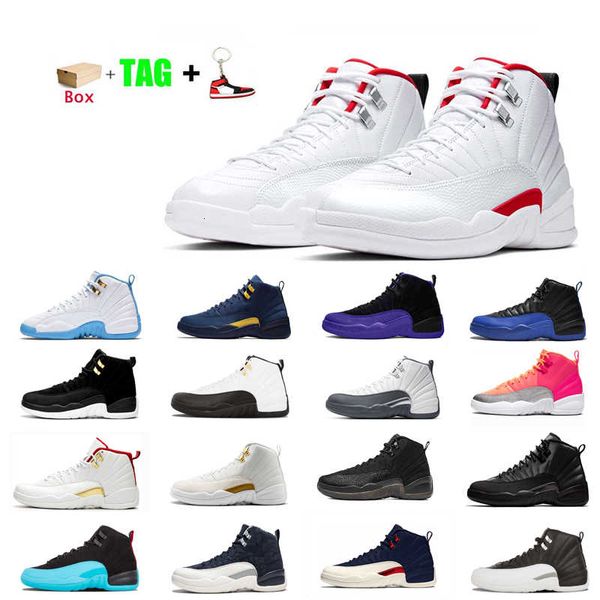

university 12 basketball shoes 12s mens sports sneakers gold indigo black dark concord cny cherry gym red high trainers with box pdt3