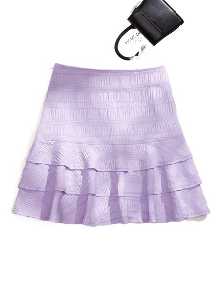 

layered hem high waist skirt p0hd#, Black