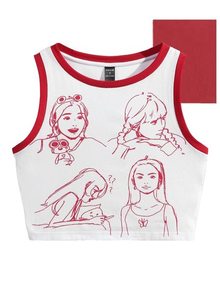 

x sornmi figure pattern contrast binding tank g5pz#, White