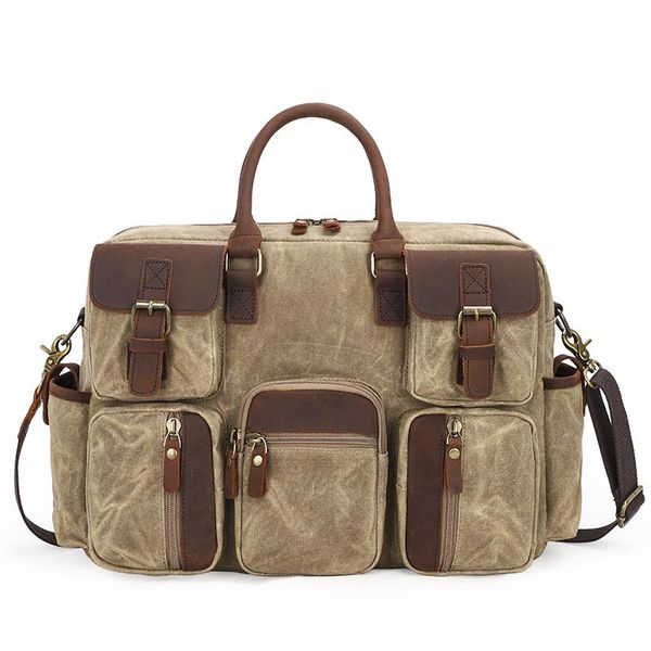 Duffel Bags Travel Tote Bag Europeu e American Horizontal Men's Brathcase Canvas Messenger ombro Bagduffel