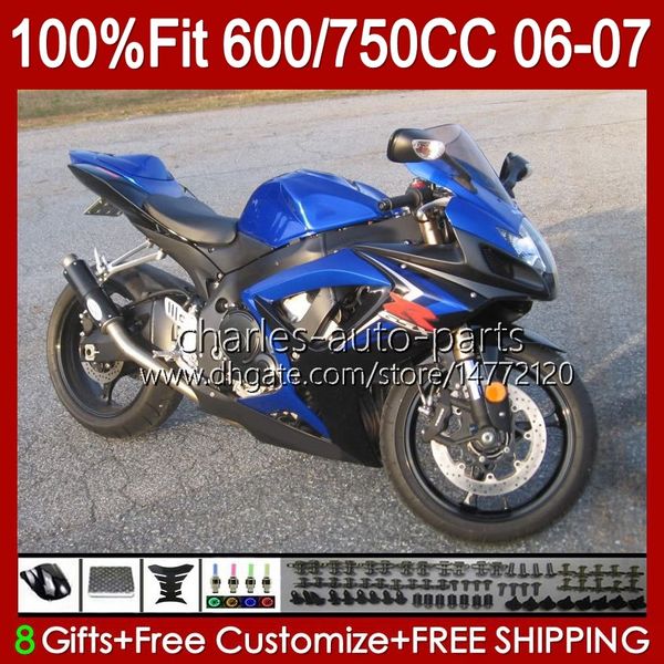 OEM Body для Suzuki Factory Blue GSXR-600 GSXR750 K6 GSX-R750 06-07 COUDLOWORK 130NO.84 GSXR 750CC 600CC 750 600 CC GSXR60000 06 07 GSXR-750 2006 2007 Ограждение для инъекций