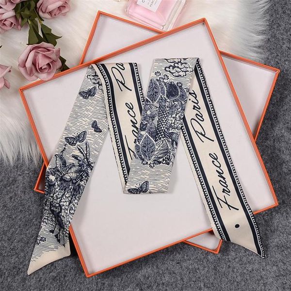 

luxury band women silk hair scarf neck scarves tropic affair scarf bag skinny scarves wrist towel foulard neckerchief whole248q, Blue;gray
