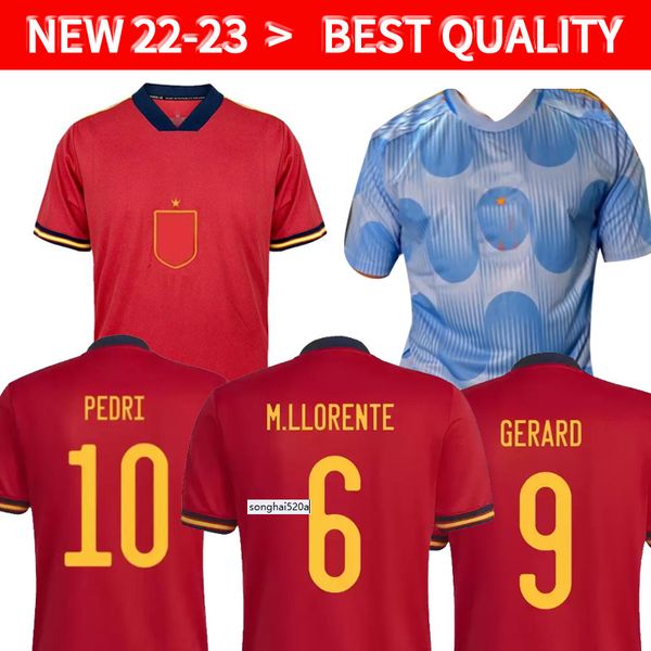 

2022 spain soccer jersey camiseta espana morata rodrigo torres pedri 22 23 football shirts cup ramos thiago iniesta alba men kids kit fans, Black;yellow