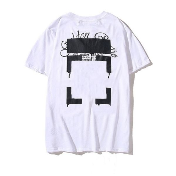 

mens designer fashion offs t shirts brand tees luxurys classic t-shirt back stereolysis of blue letters arrow clothing loose womens short s, White;black