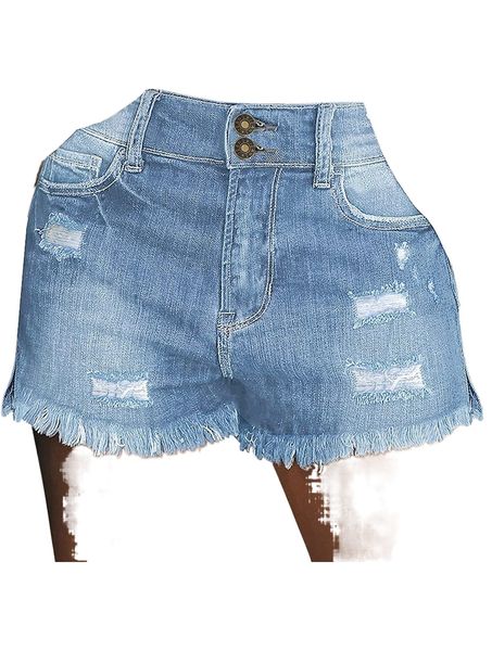 

women's high waisted jean shorts ripped stretchy casual summer denim shorts 54sl#, White;black
