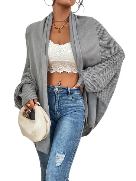 

batwing sleeve duster cardigan z0t6#, White;black
