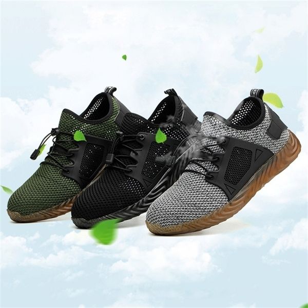 

indestructible men and women steel toe air safety boots punctureproof work sneakers breathabl durabl immortal shoes y200915, Black;brown