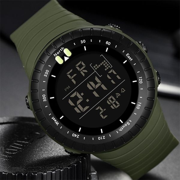

sanda brand digital watch men sport watches electronic led male wrist watch for men clock waterproof wristwatch outdoor hours 220407, Slivery;brown