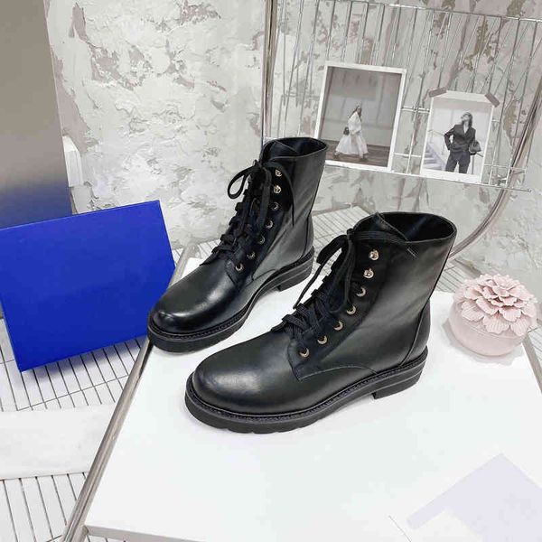 

boots martin boots women's autumn and winter round head thick bottom heel middle lace up motorcycle short casual, Black