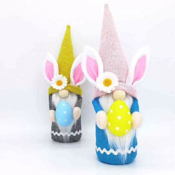 Easter Party Faceless Bunny Doll Plush Plexh Lovely Animals Anão Dwarf Rabbit Plush Home Ornament Decorations Kids Toys macios