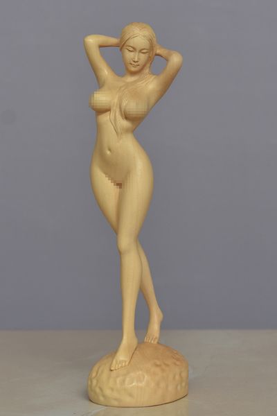 

boxwood carving crafts beauty characters home decoration deskaccessories wen wan gifts body art ornaments[naked girl]