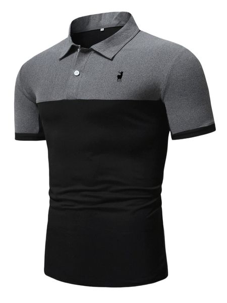 

men animal print colorblock polo shirt 05tc#, White;black