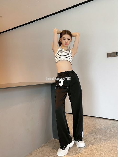 

women's shorts c family 21 spring show word embroidered beads letter acetic acid wide leg pants zipper design women's white edge, White;black