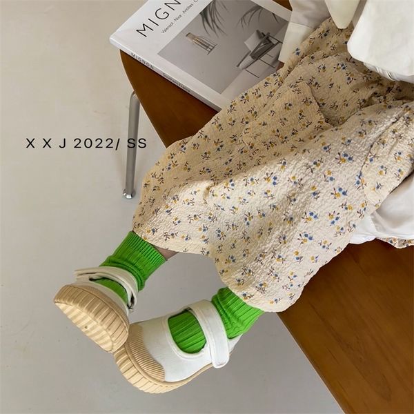 

summer baby girls princess skirts cotton floral print korean style toddlers kids cotton clothes 220525, Blue