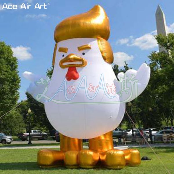 Popolare gigante gonfiabile animale parco all'aperto decorazione del prato mostra modello di pollo Trump soffiato ad aria realizzato da Ace Air Art