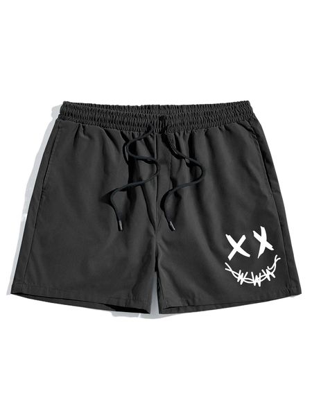 

romwe guys cartoon graphic shorts 84je#, White;black