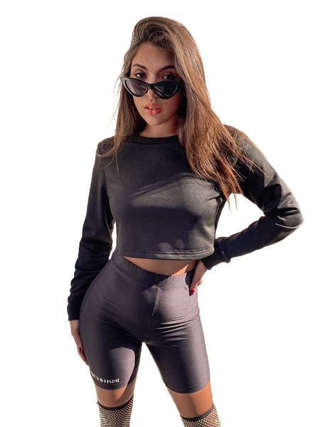 

meysi kim lace up backless crop sweatshirt i7ch#, Black