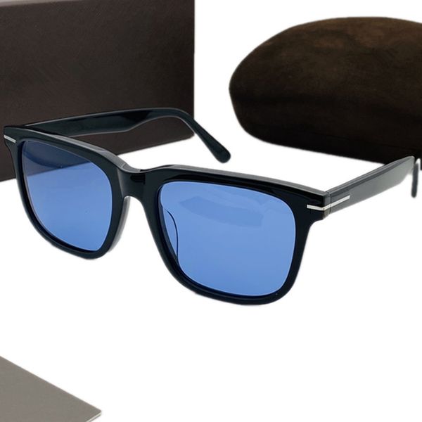 Novos 75t Concisenoble Square Frame Men Glasses Sunglasses Men Men Glasses polarizadas UV400 56-19-145 Lente azul amarela leve para os óculos de precisão